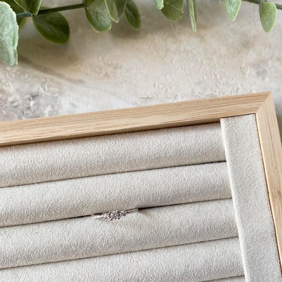 Dainty 925 Sterling Silver Minimalist Ring Stackable Statement Silver CZ Ring - Picture 3 of 4